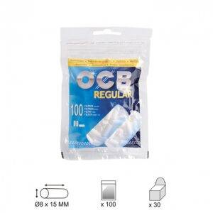 ocb filtro regular 8mm, bolsa de 100 filtros