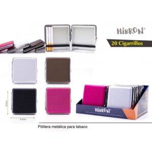 hibron, estuche/pitillera metalico para tabaco 20 cigarrillos